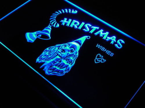 Cocker Spaniel Christmas Gift Bell Light Sign
